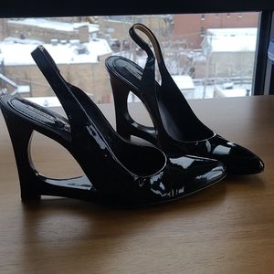 Black Patent Leather slingback Pumps